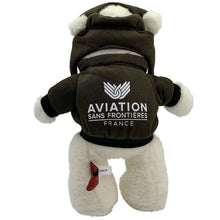 Charger l&#39;image dans la galerie, peluche ours pilote mascotte 40 ans aviation sans frontieres dos